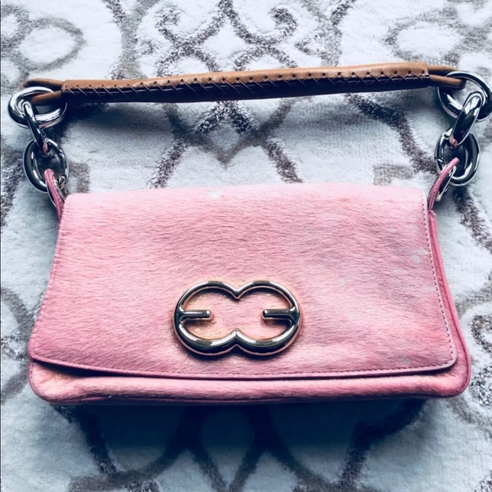 Escada pony hair purse w/ leather & chain strap 💞